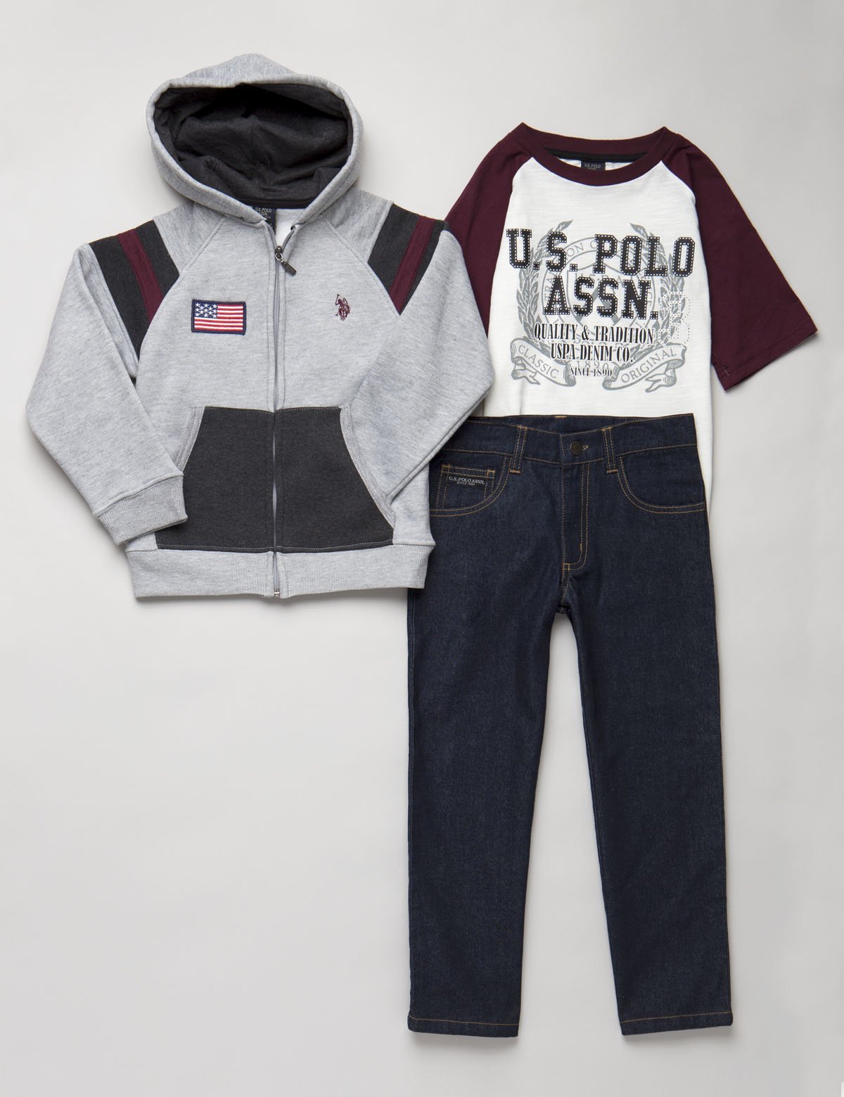 Boys Fleece 3-Piece Set with Tee & Jeans