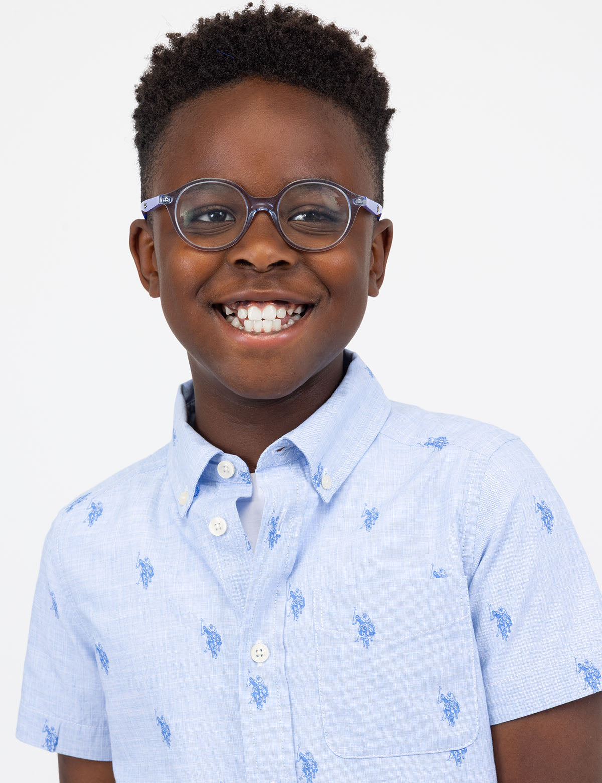Boys' All Over Logo Print Shirt | Casual Weave Top
