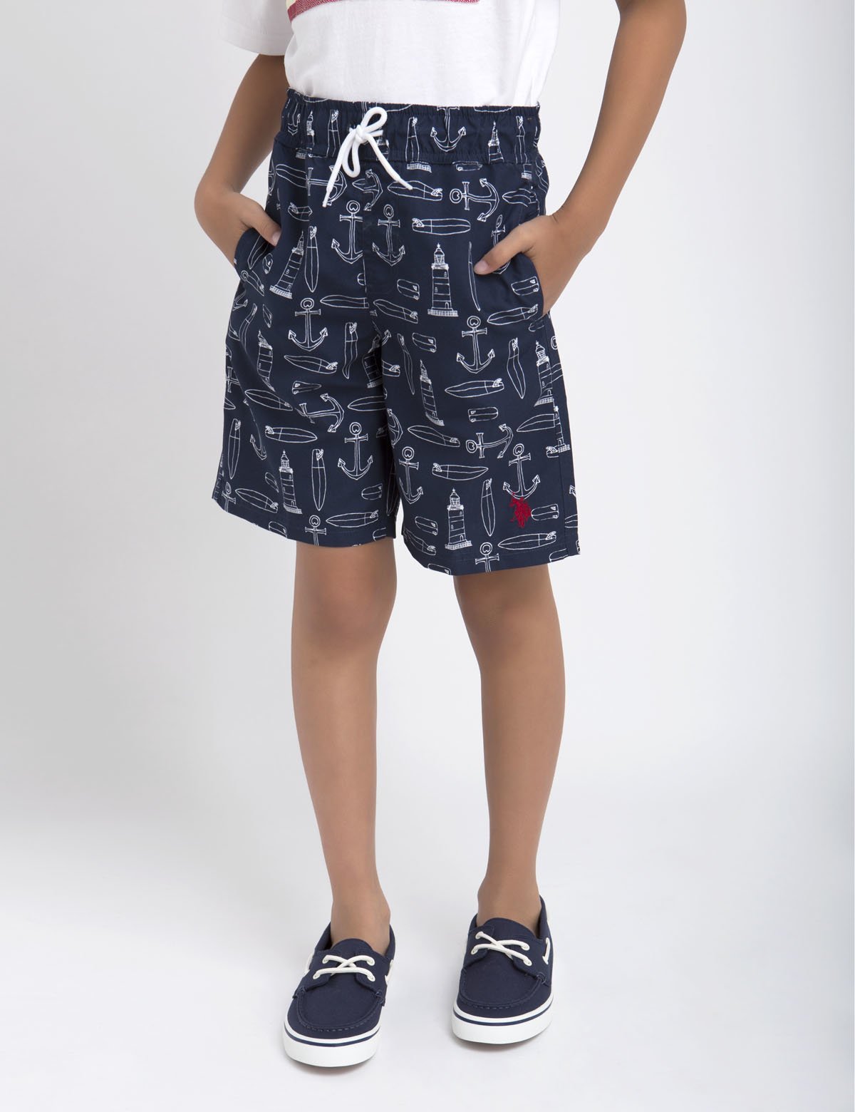 Boys' Swim Trunks with Drawstring & Mesh Lining | Anchors Board Shorts