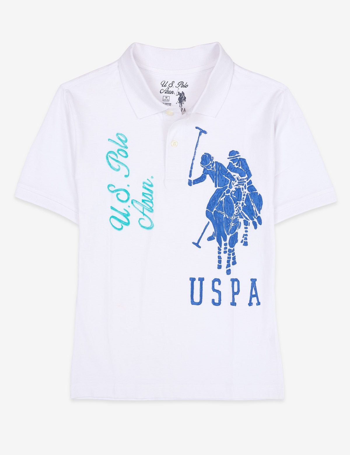 Boys' Big Logo Polo Shirt with Rib Knit Cuffs | USPA