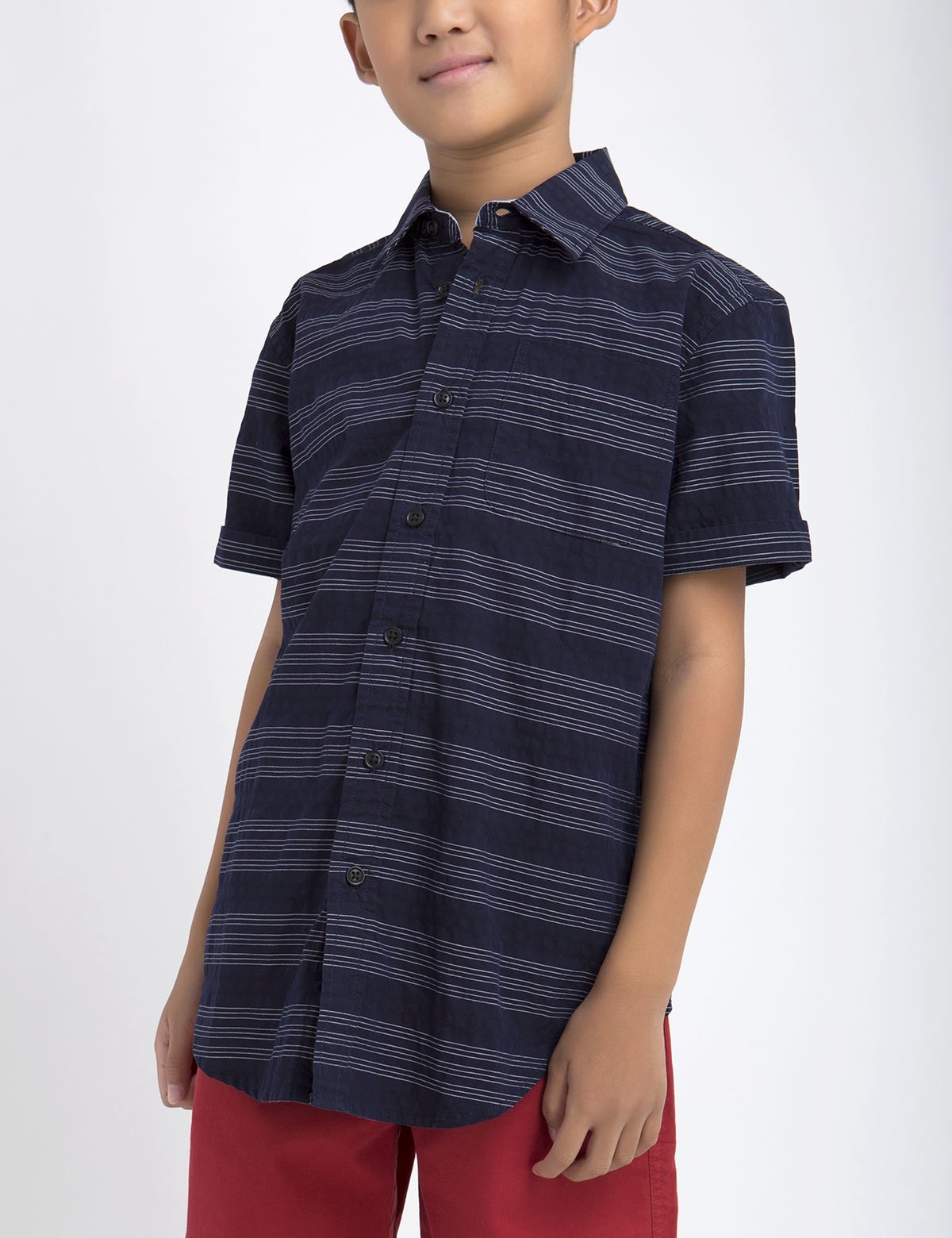 Boys' Black Cotton Short Sleeve Shirt with Pocket | Mallet