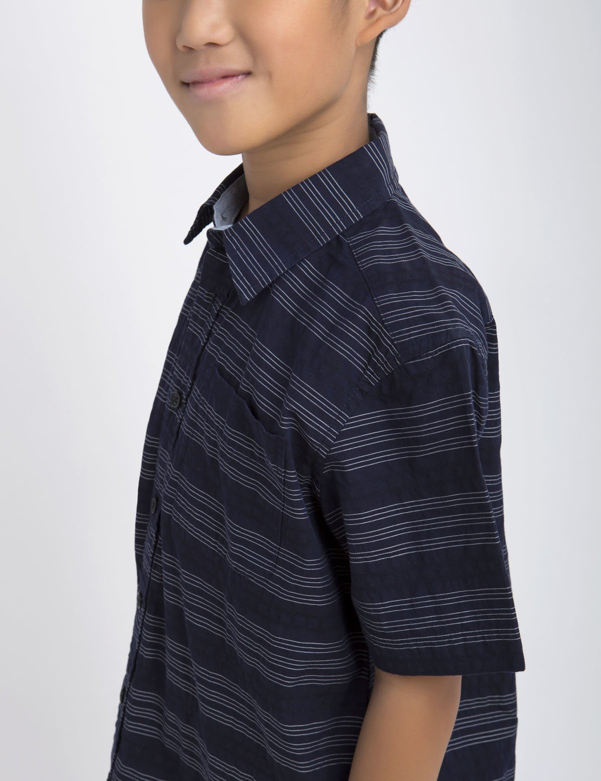 Boys' Black Cotton Short Sleeve Shirt with Pocket | Mallet