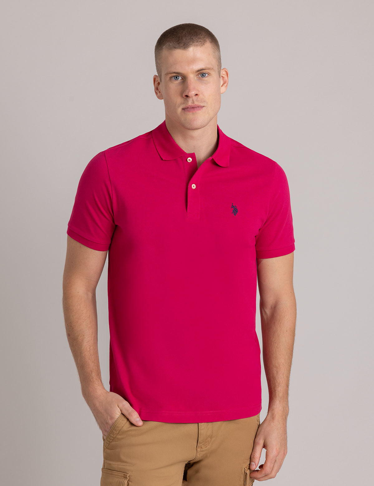 Men's Solid Pique Polo Shirt with Small Logo | Casual Wear