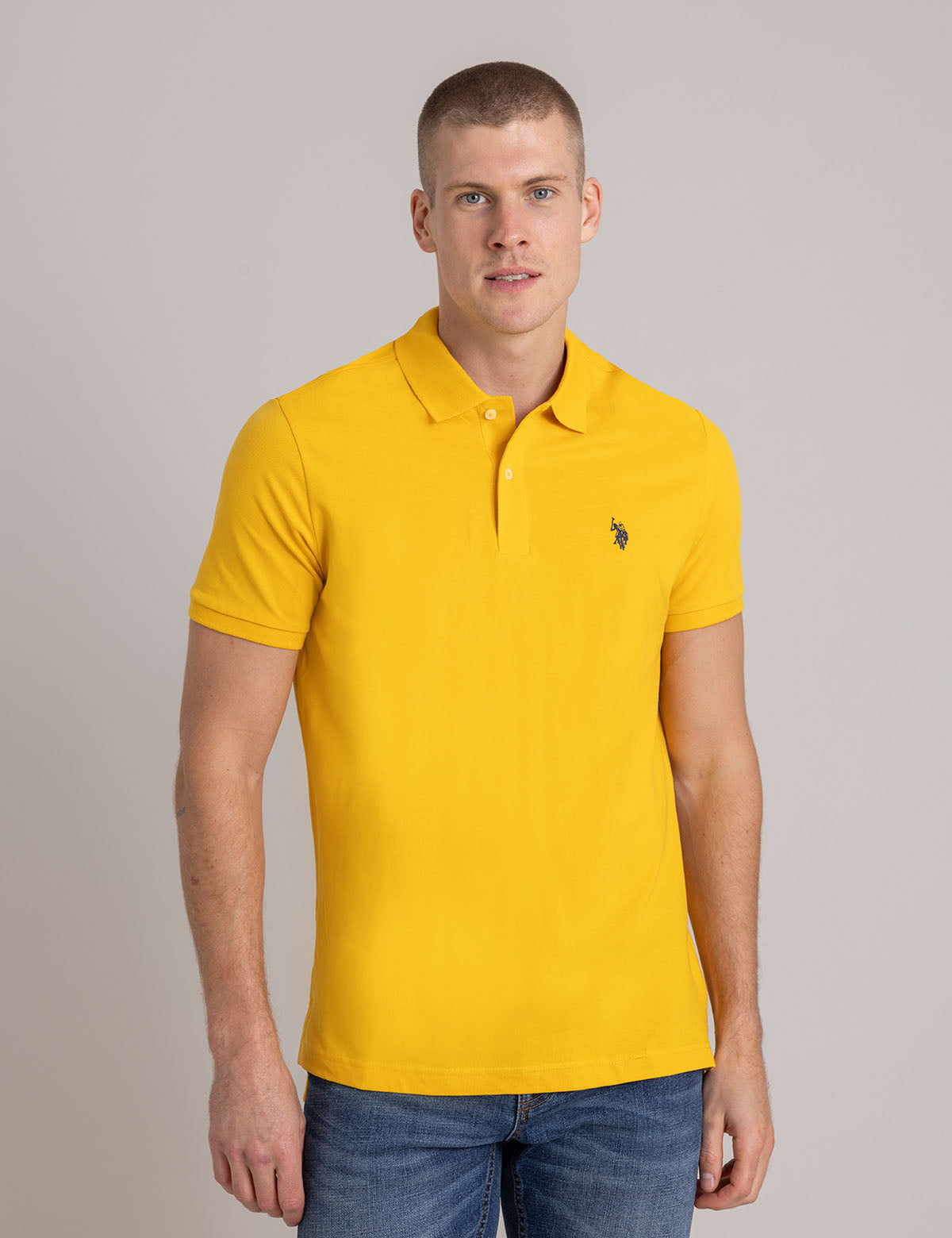 Men's Solid Pique Polo Shirt with Small Logo | Casual Wear