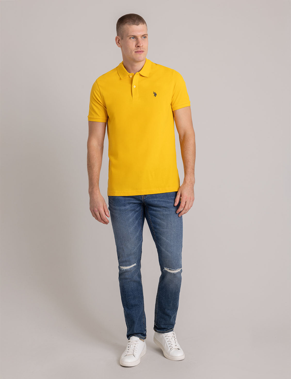 Men's Solid Pique Polo Shirt with Small Logo | Casual Wear