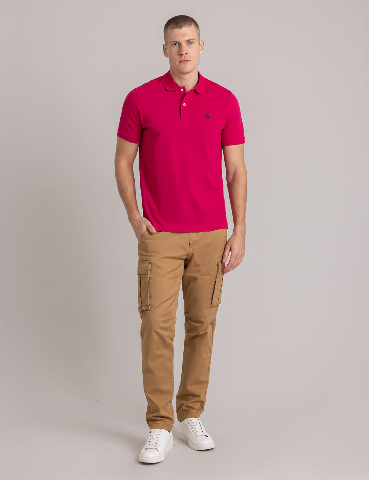 Men's Solid Pique Polo Shirt with Small Logo | Casual Wear