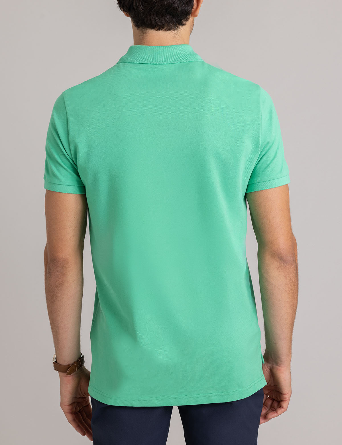 Men's Solid Pique Polo Shirt with Small Logo | Casual Wear