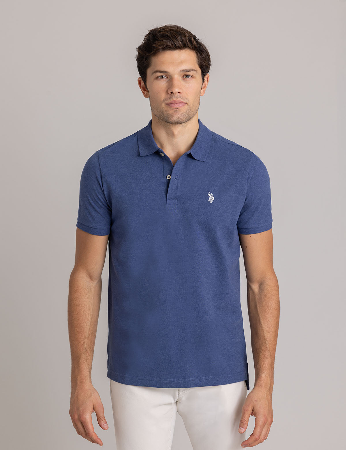 Men's Solid Pique Polo Shirt with Small Logo | Casual Wear