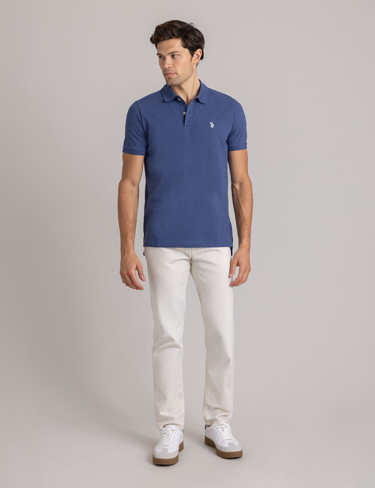 Men's Solid Pique Polo Shirt with Small Logo | Casual Wear
