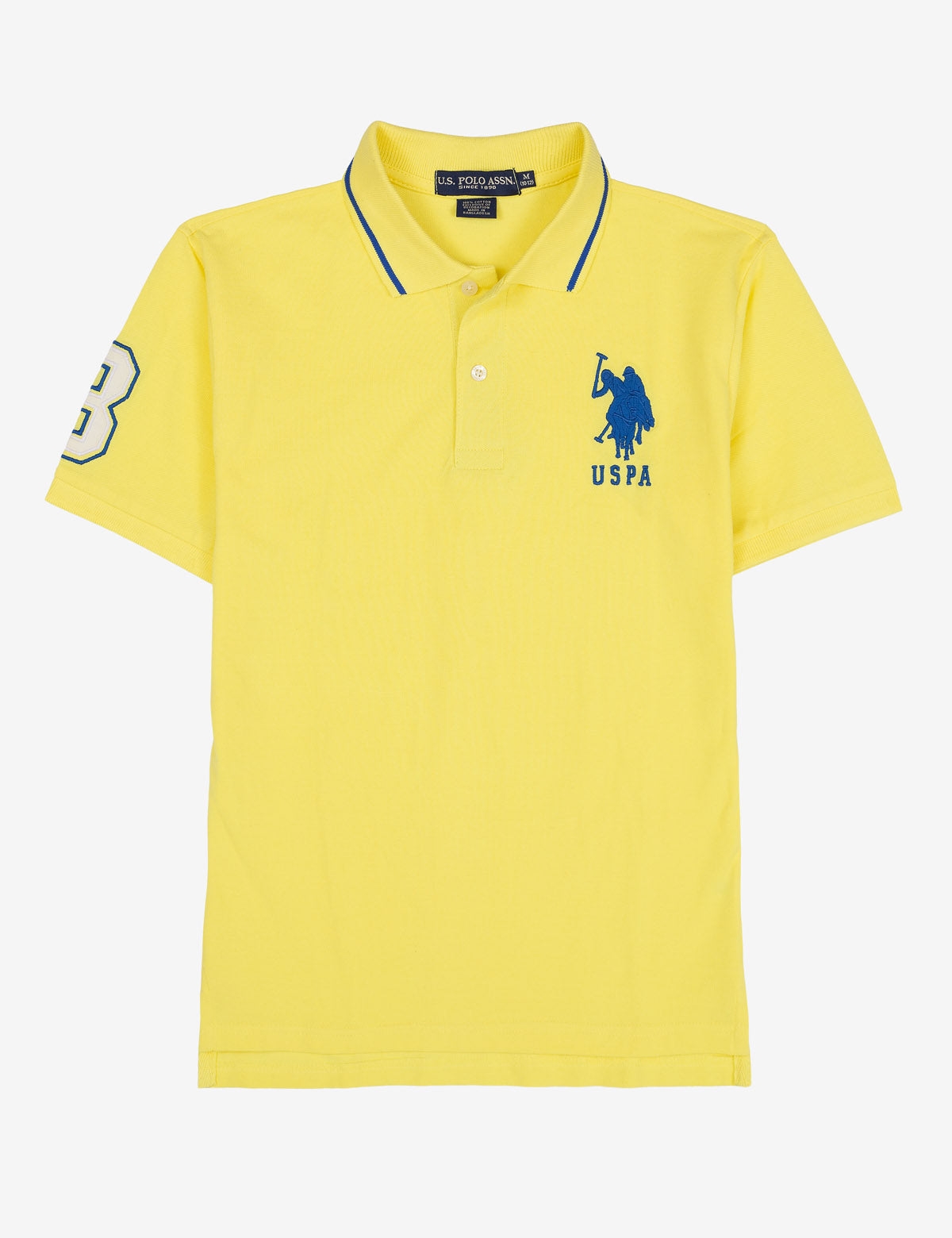 Boys' Solid Cotton Polo Shirt with Collar & Button Placket
