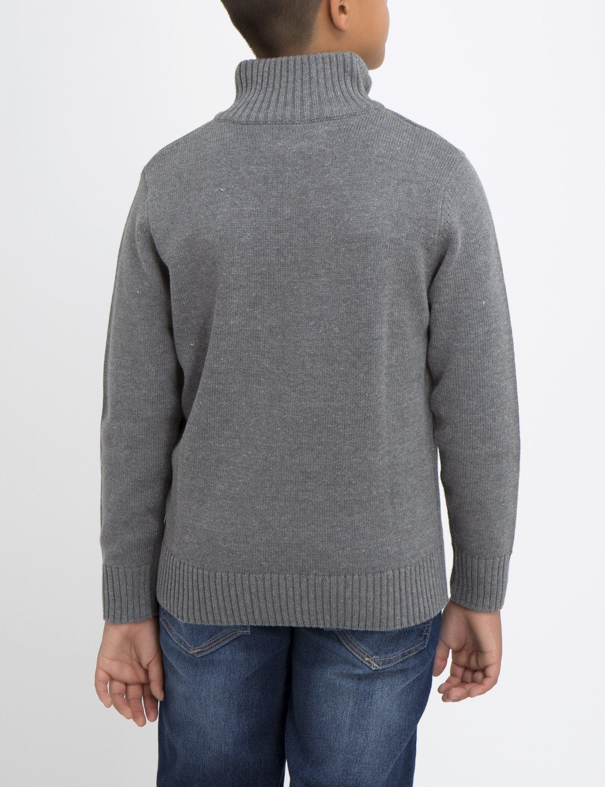 Boys' Colorblock Sweater with Logo | Ribbed Cuffs & Collar