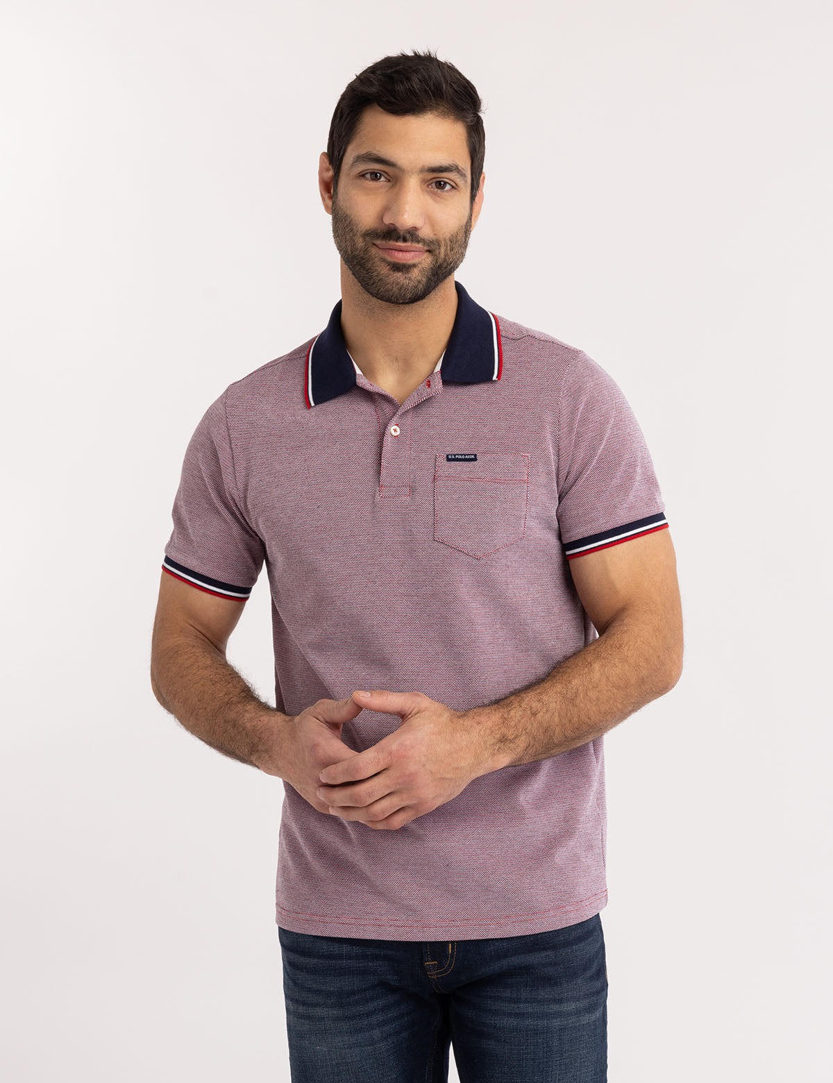 Birdseye Jacquard Pique Polo Shirt for Men | Premium Cotton
