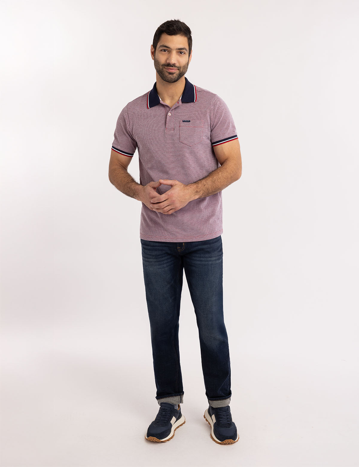 Birdseye Jacquard Pique Polo Shirt for Men | Premium Cotton
