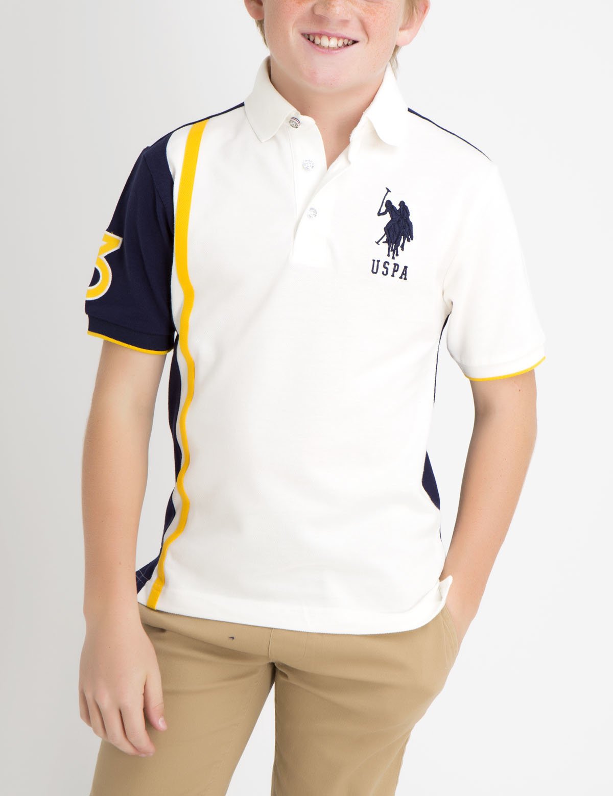 Boys' Vertical Stripe Polo Shirt - 100% Cotton Pique | Solid Rib Collar