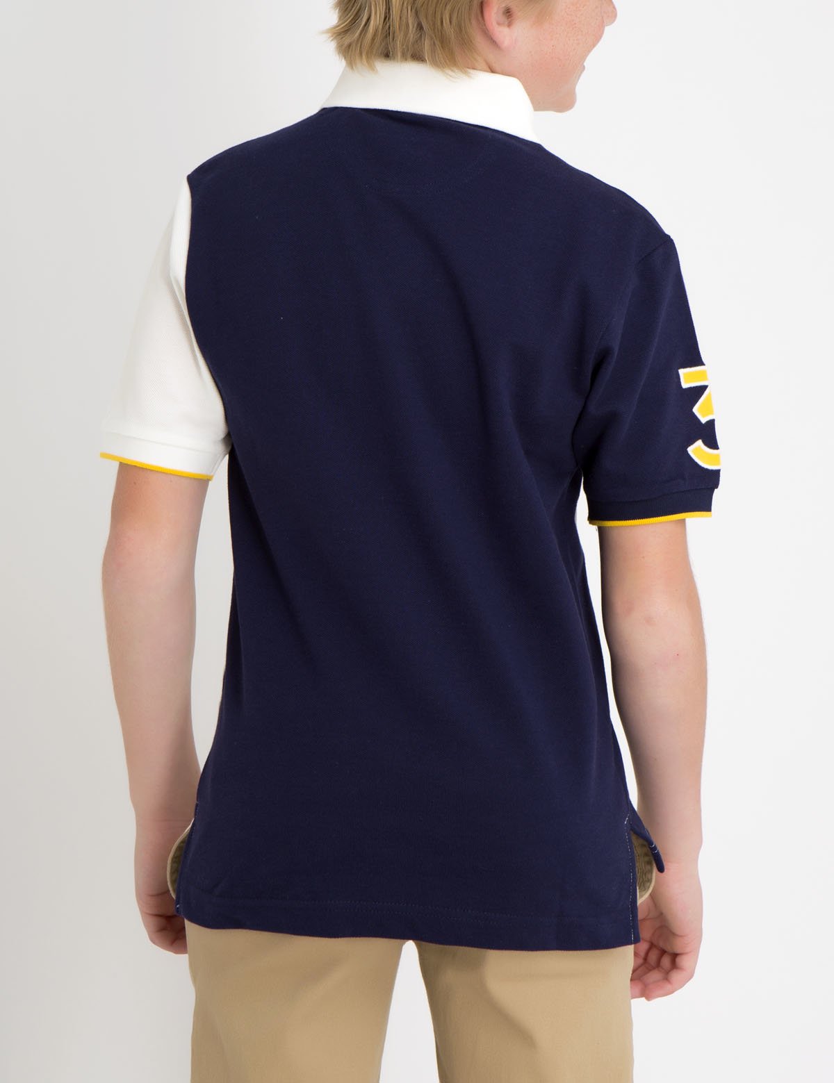 Boys' Vertical Stripe Polo Shirt - 100% Cotton Pique | Solid Rib Collar