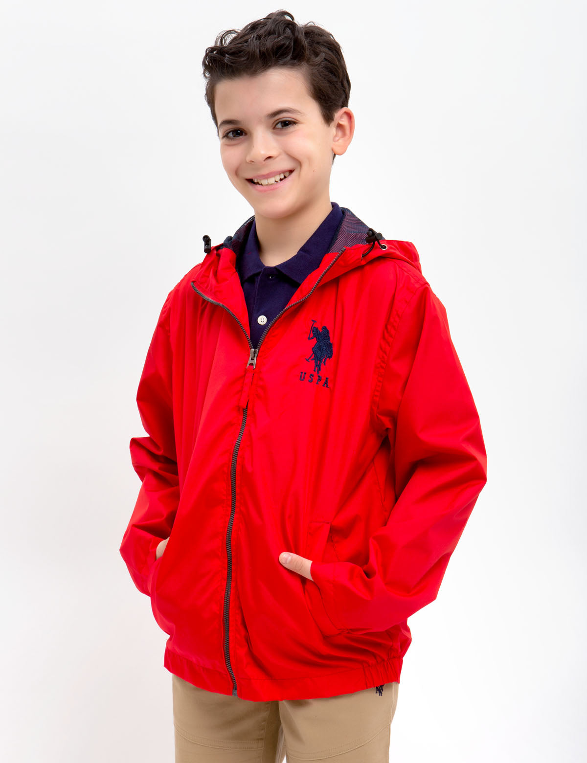 Boys Windbreaker Jacket with Hood & Full Zipper | Waterproof Polyester