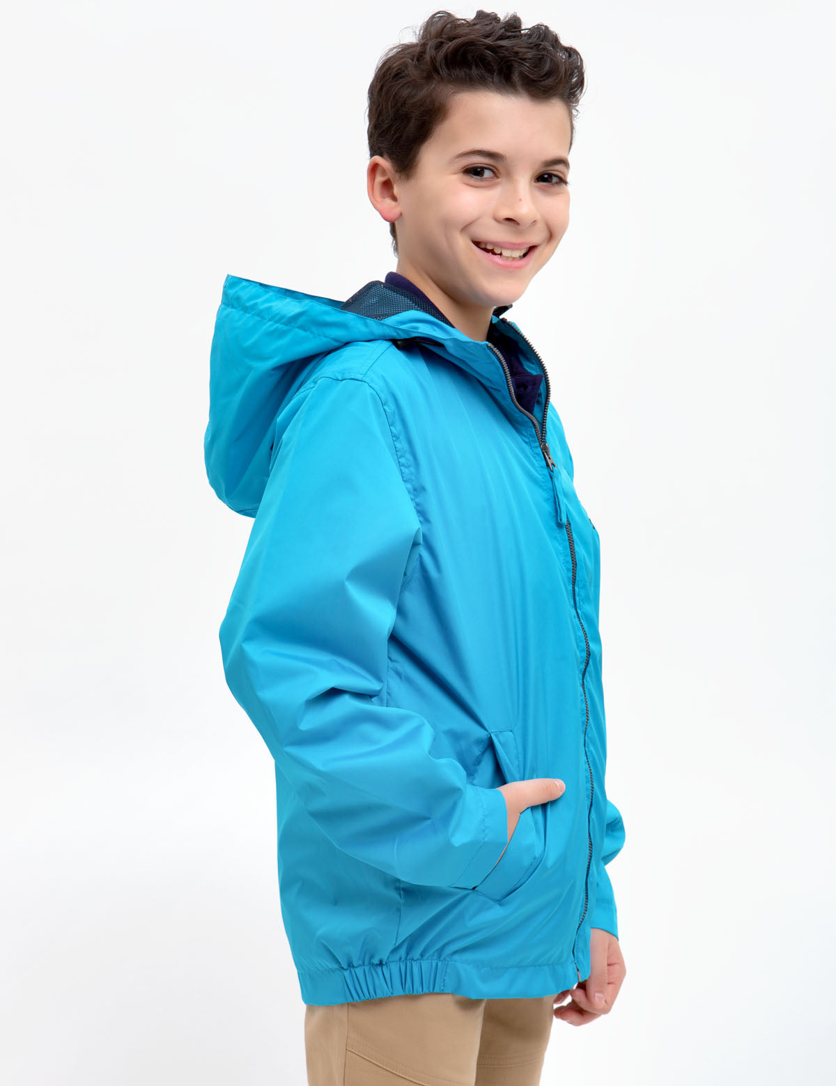 Boys Windbreaker Jacket with Hood & Full Zipper | Waterproof Polyester