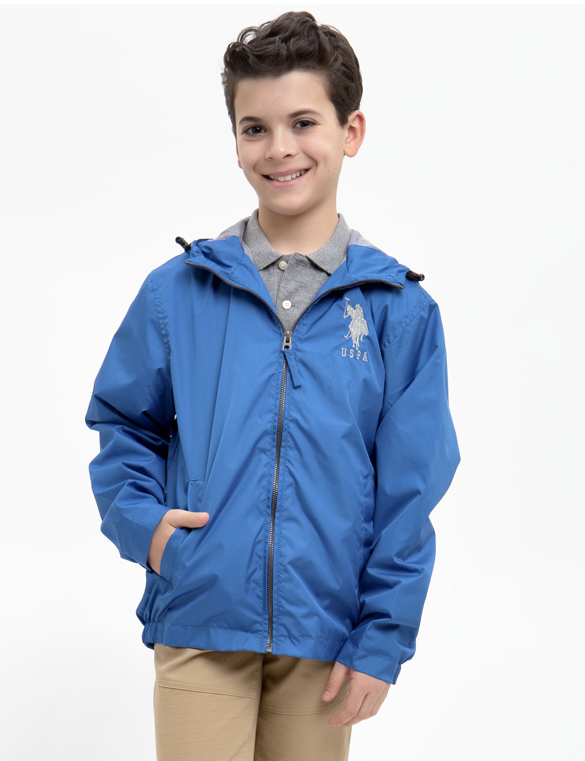 Boys Windbreaker Jacket with Hood & Full Zipper | Waterproof Polyester