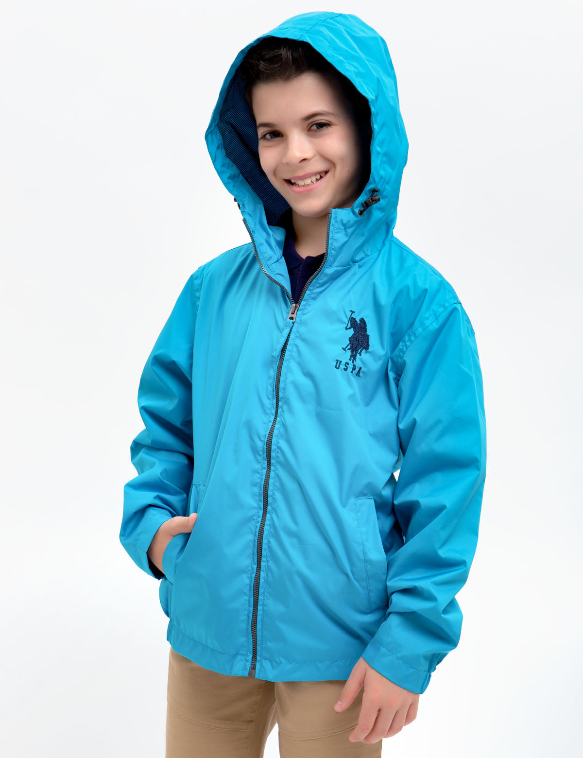 Boys Windbreaker Jacket with Hood & Full Zipper | Waterproof Polyester