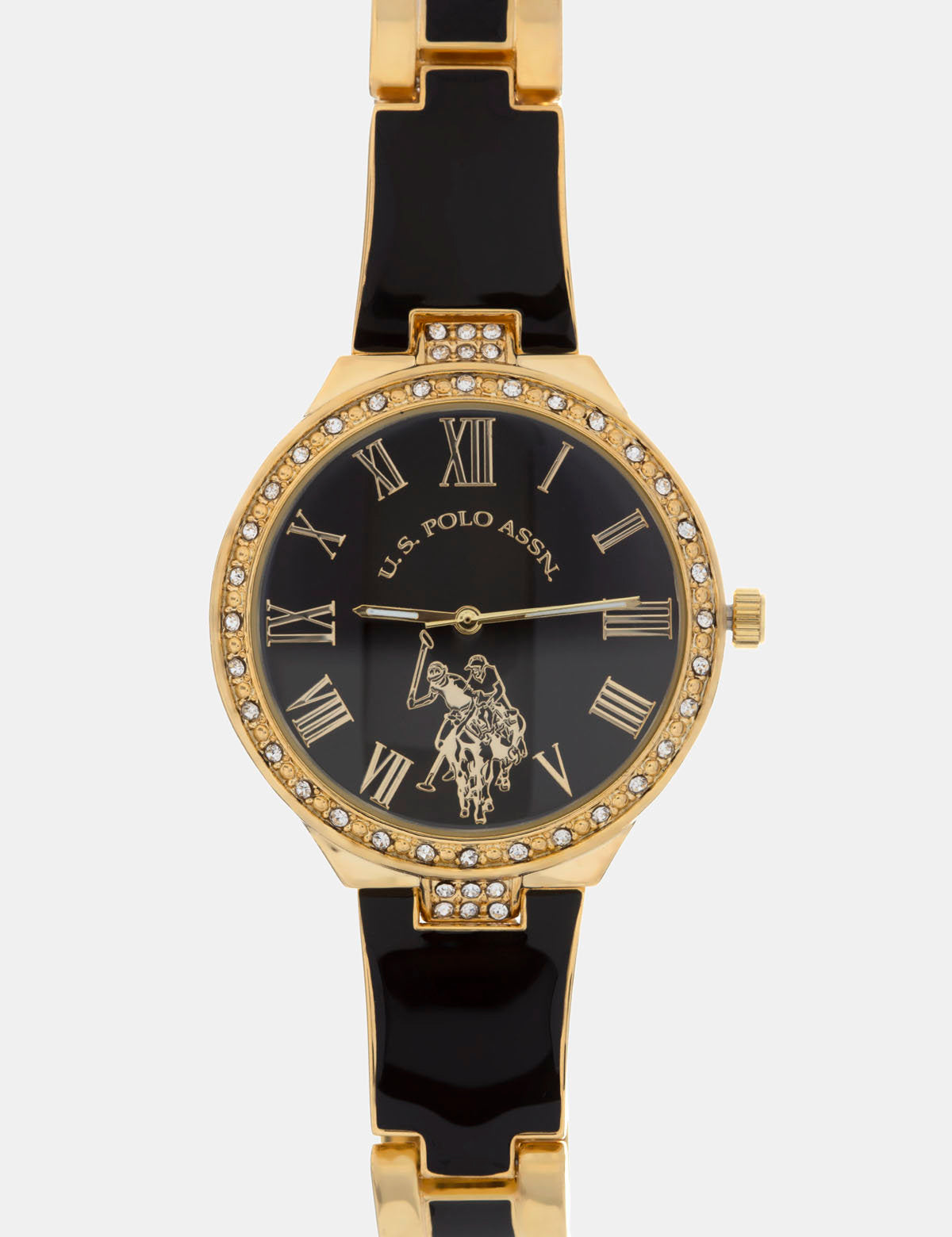 Gold-Tone Diamond Dial Bracelet Watch with Adjustable Chain Link Band