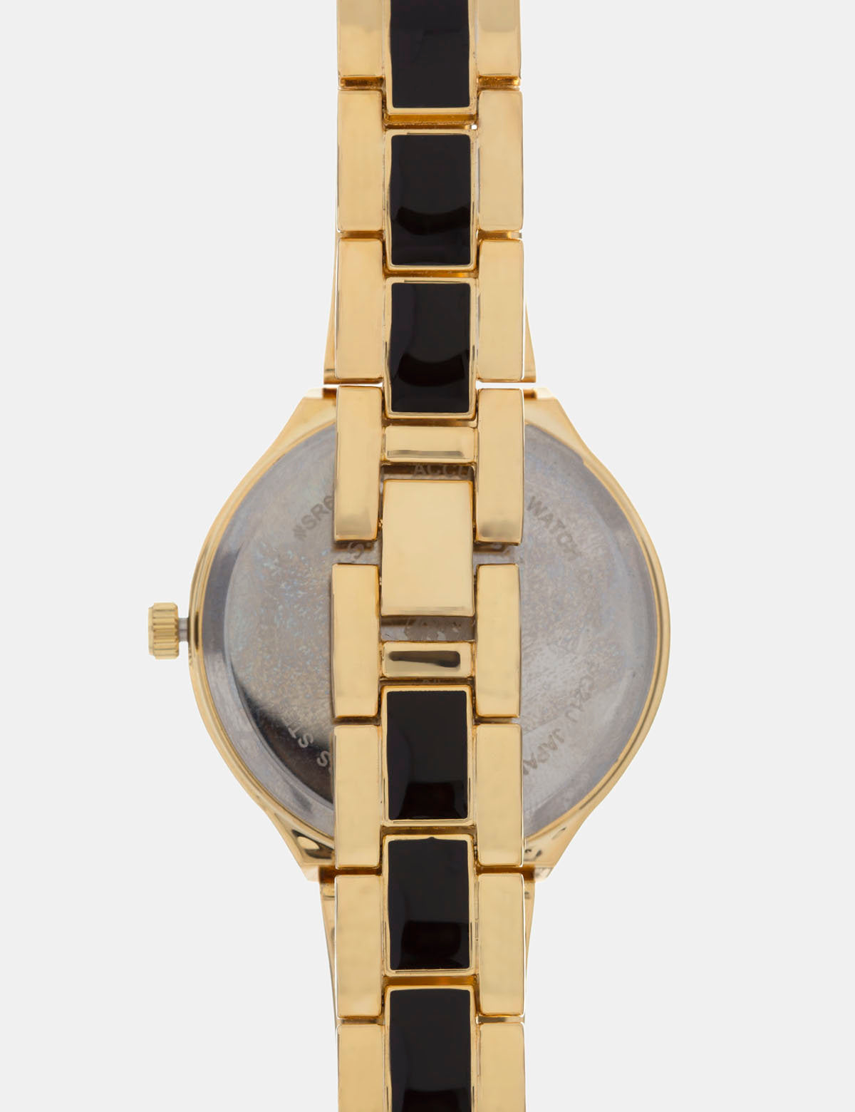 Gold-Tone Diamond Dial Bracelet Watch with Adjustable Chain Link Band