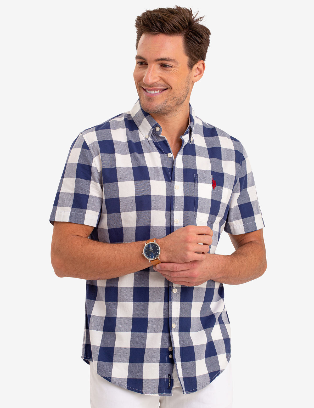 Buffalo Check Short Sleeve Shirt for Men | 100% Cotton Classic Fit