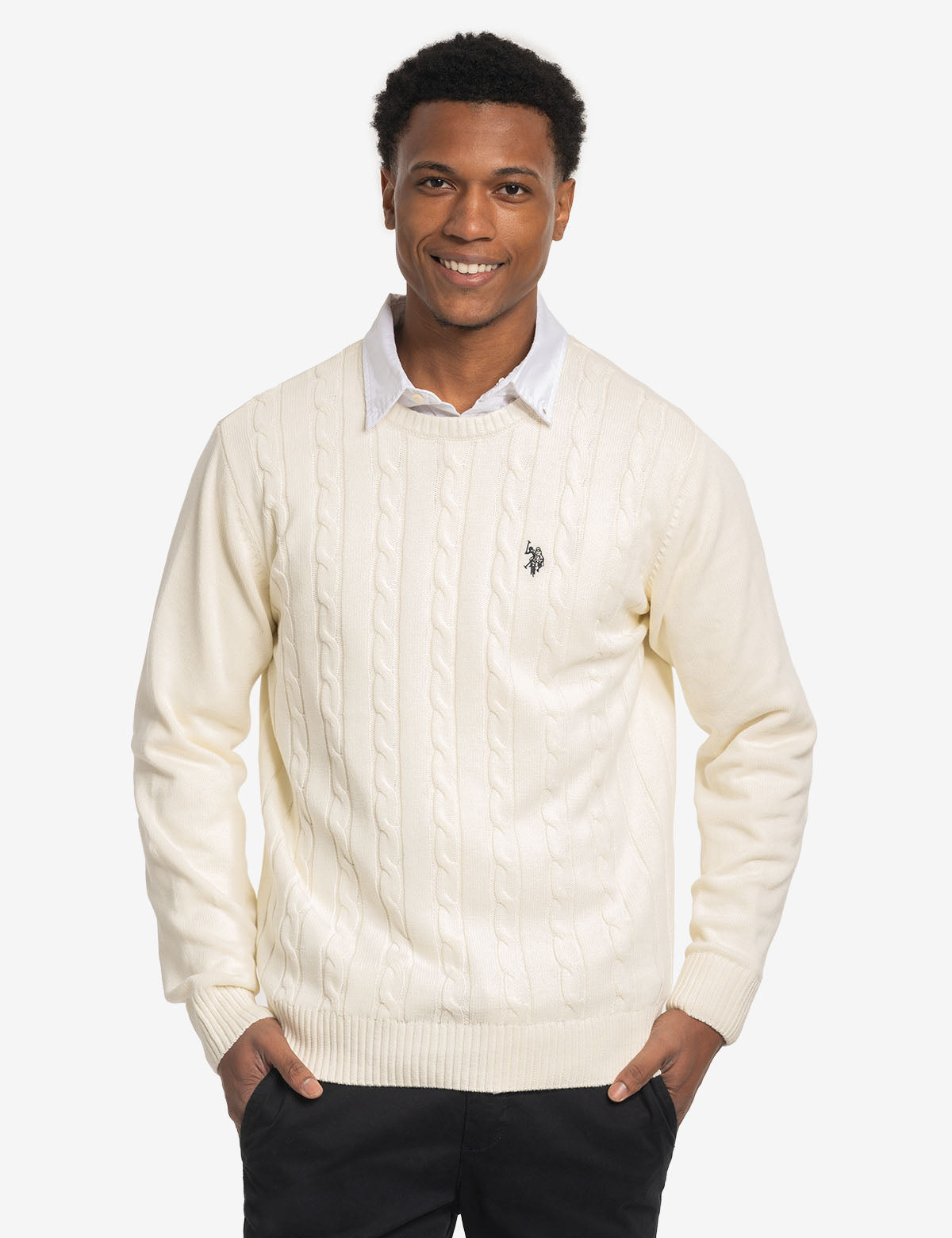 Classic Cable Knit Crew Neck Sweater for Men & Women | Cozy Winter Wear