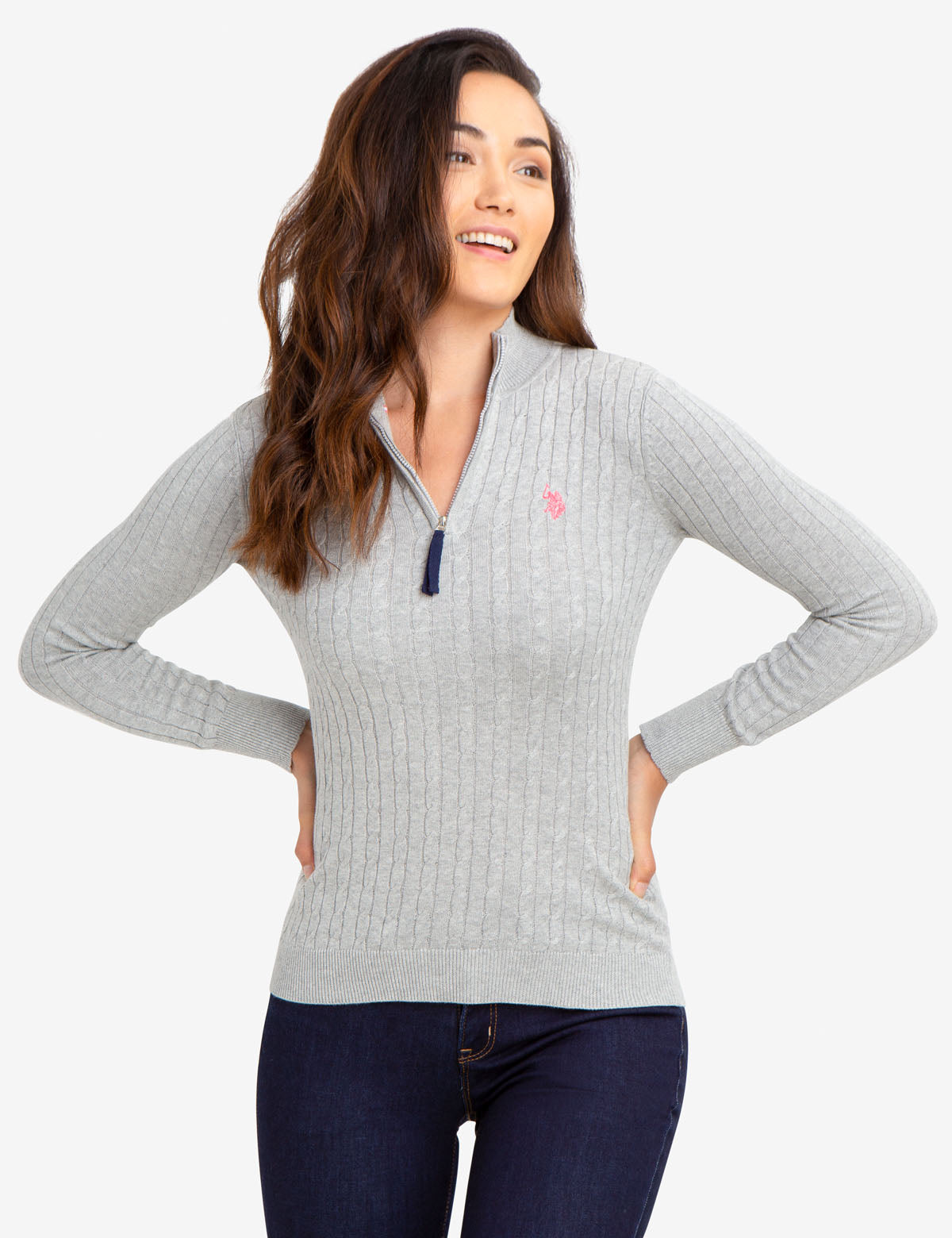 Quarter Zip Cable Knit Sweater for Men | 100% Cotton