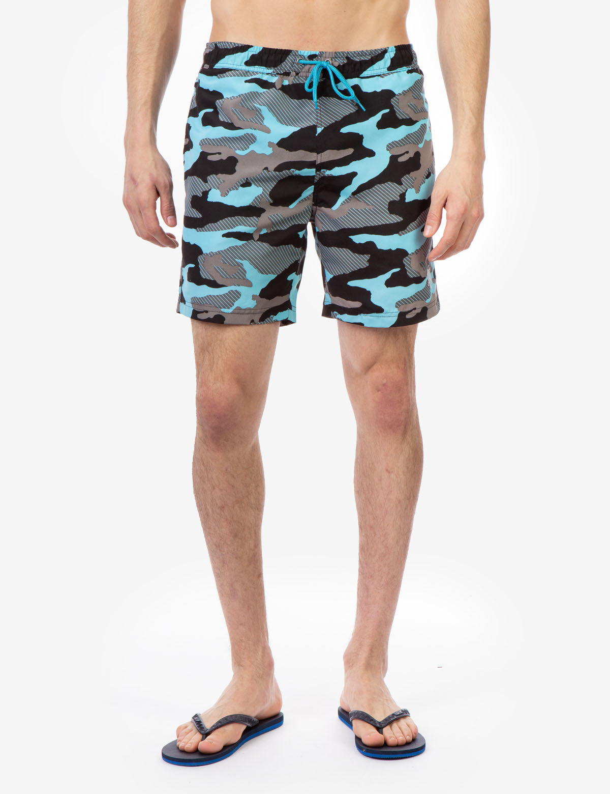 Men's Camo Swim Trunks with Drawstring Waist | 7" Inseam