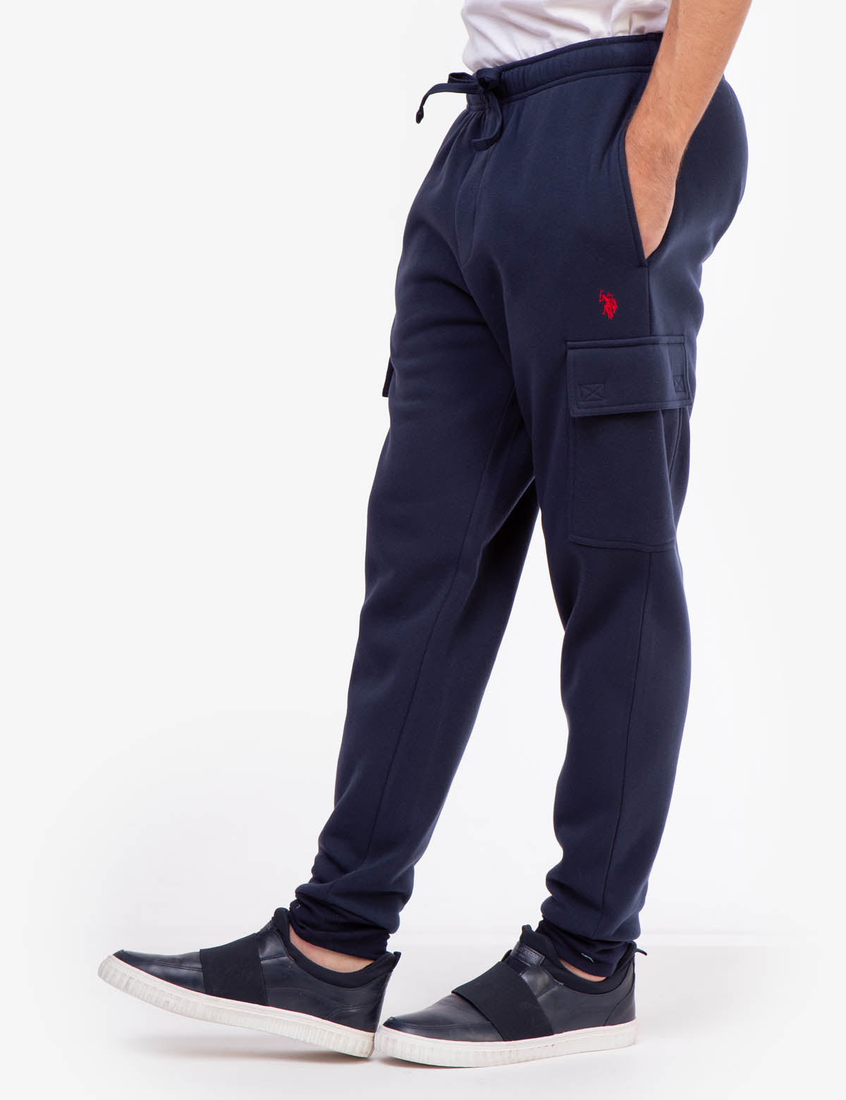 "Men's Cargo Fleece Joggers for Comfort & Style | [Brand Name]"  

*(Note: Replace [Brand Name] with the actual brand if applicable. If no brand is specified, omit the " | [Brand Name]" portion.)*  

(Character count: 52 with brand placeholder, 40 without)