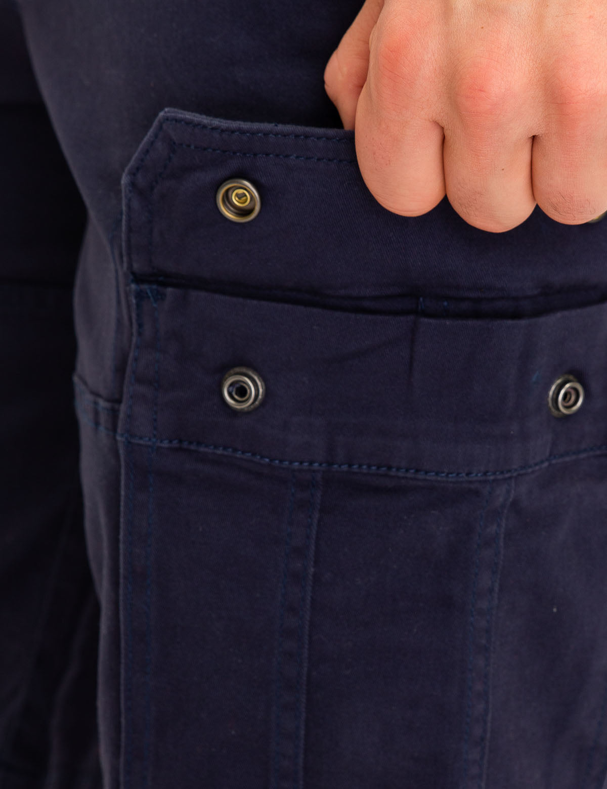 Cargo Stretch Twill Shorts with Button Closure & Multi Pockets