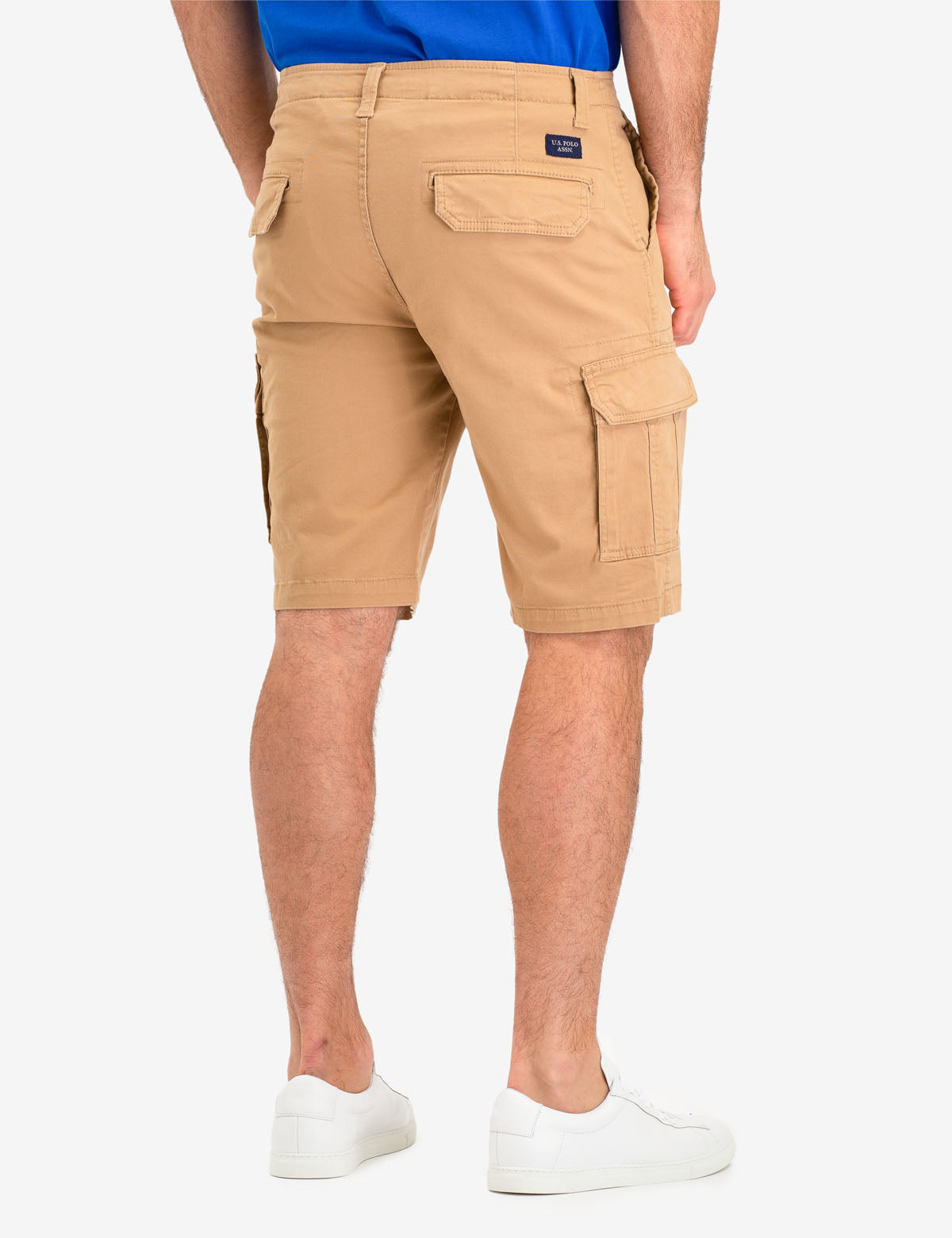Cargo Stretch Twill Shorts with Button Closure & Multi Pockets