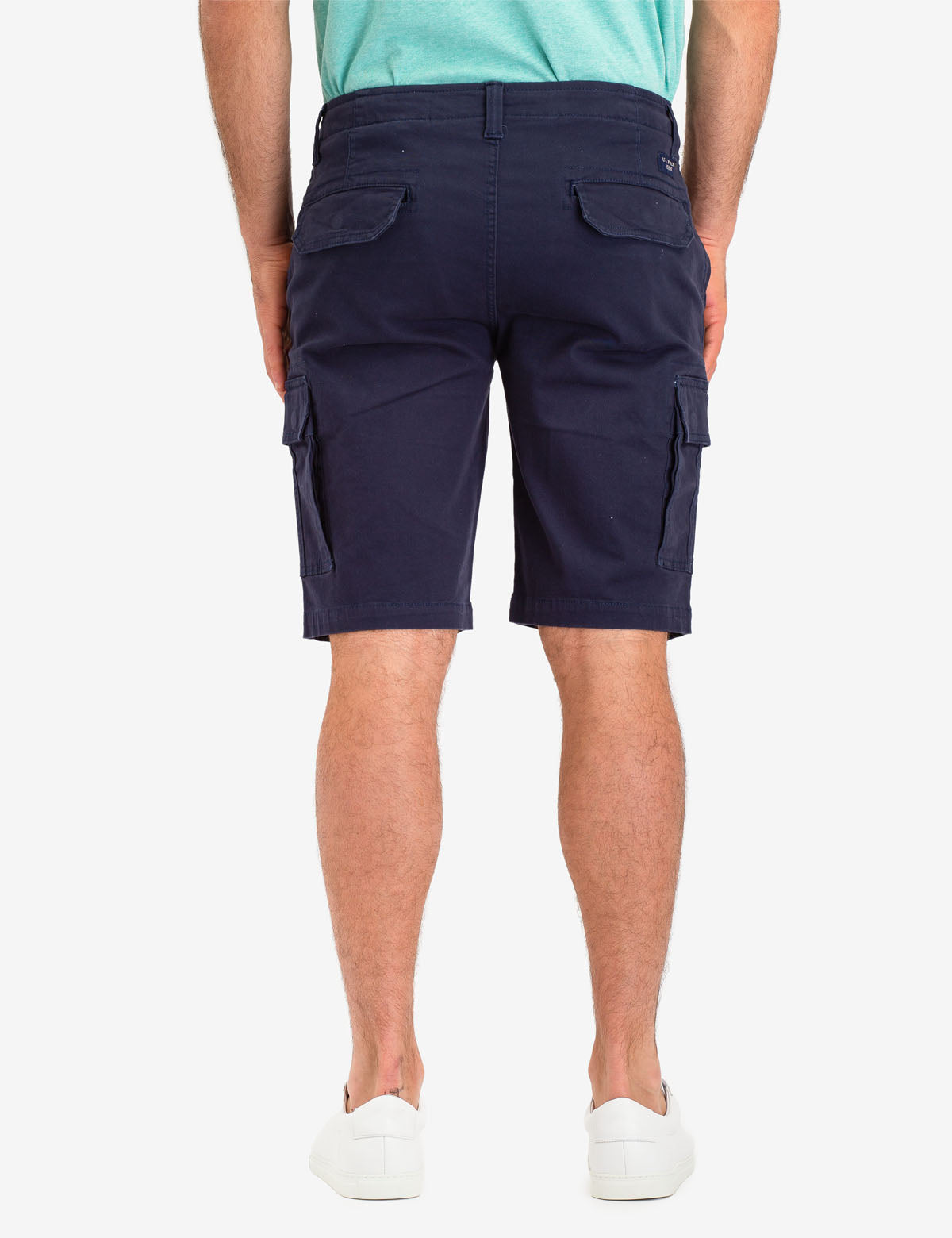 Cargo Stretch Twill Shorts with Button Closure & Multi Pockets
