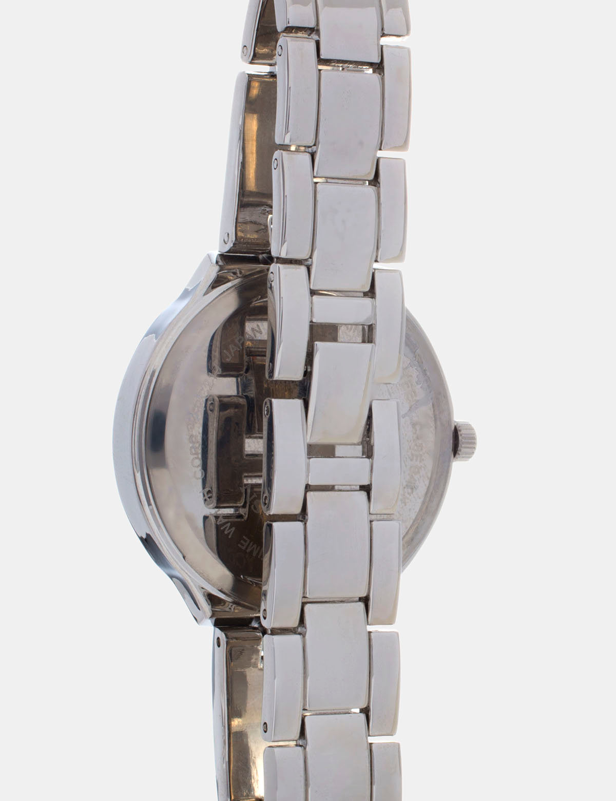 Silver & Gold Chain Link Watch with Glass Dial | Adjustable Band