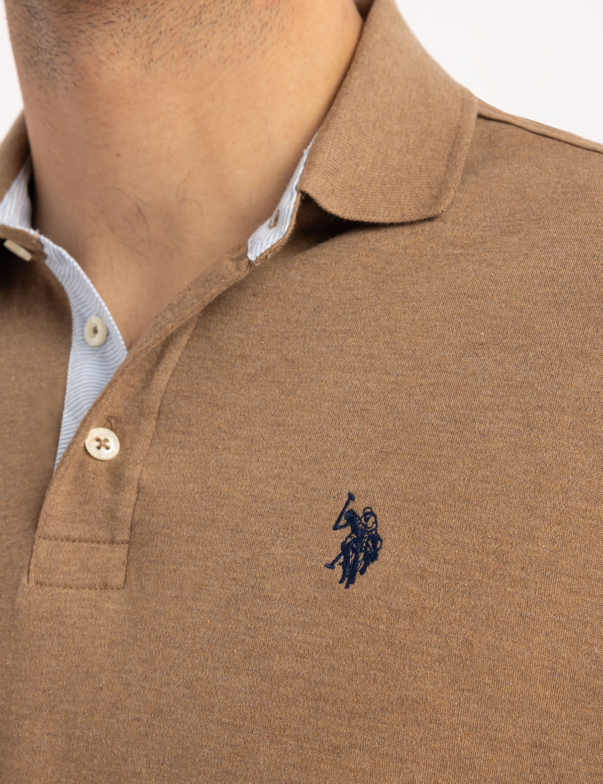 Solid Interlock Polo Shirt with Woven Trim | Classic Fit