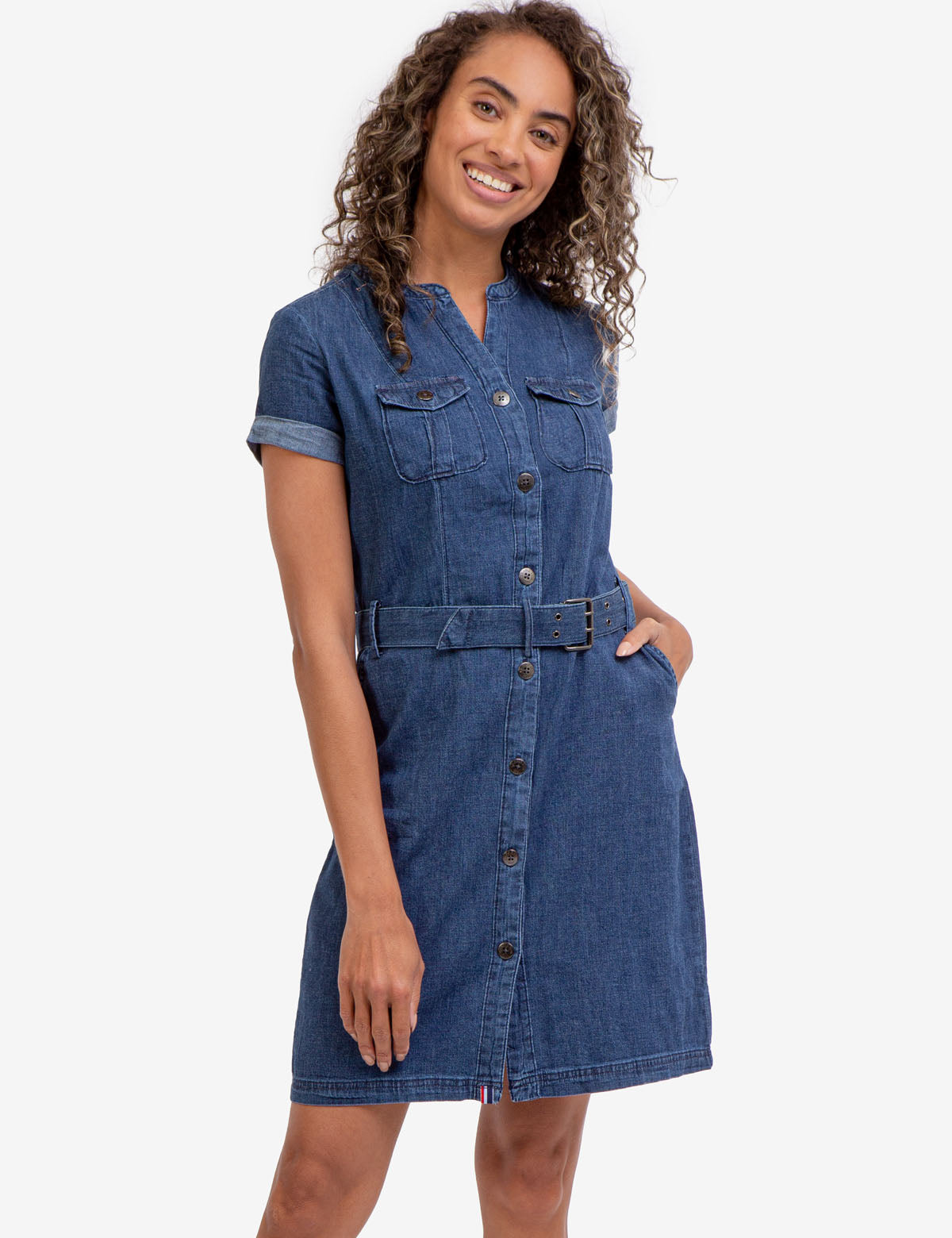 Belted Shirt Dress with Chest Pocket | Woven Style