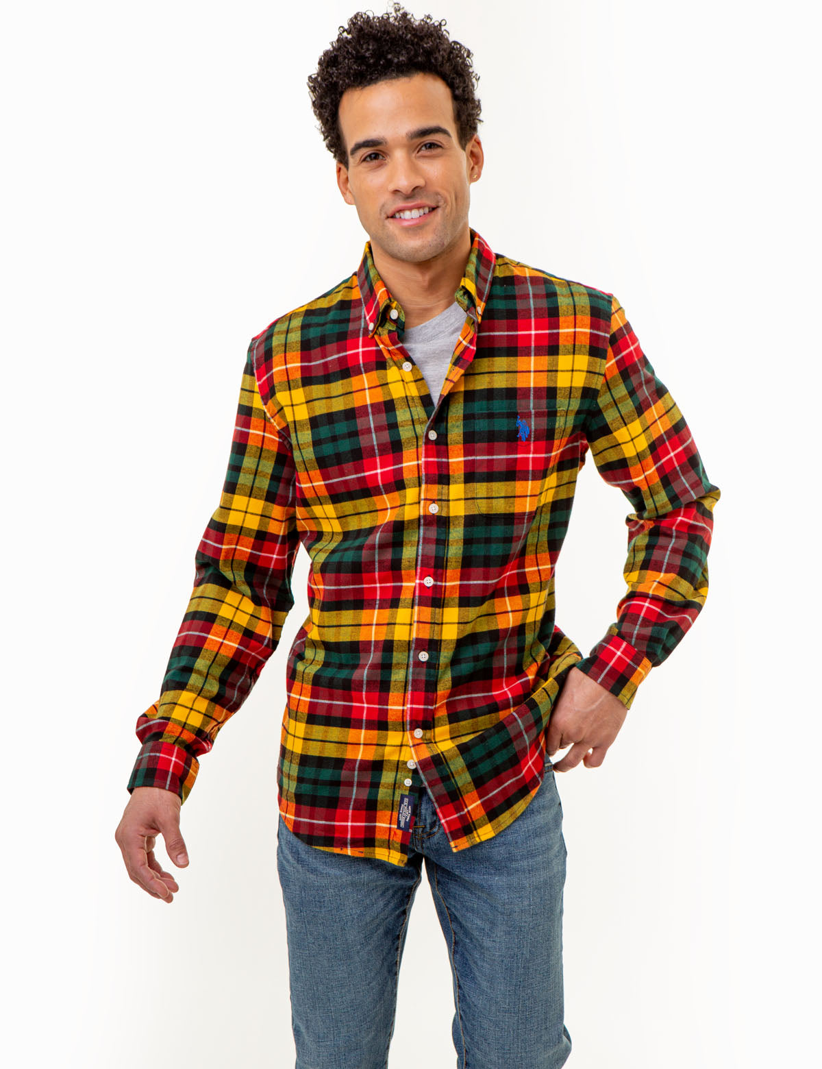 Yarn-Dye Plaid Shirt with Chest Pocket | Casual Men's Flannel