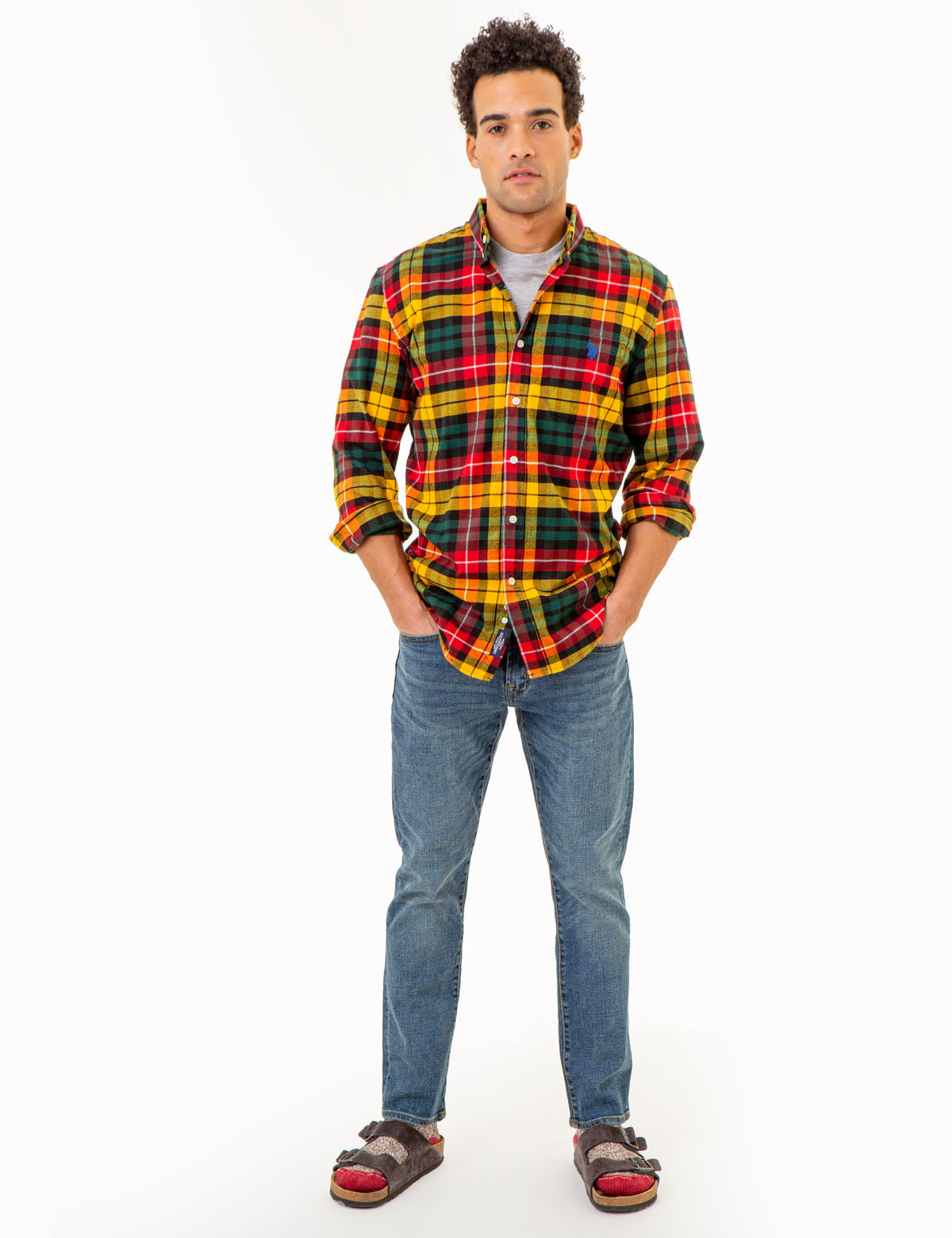 Yarn-Dye Plaid Shirt with Chest Pocket | Casual Men's Flannel