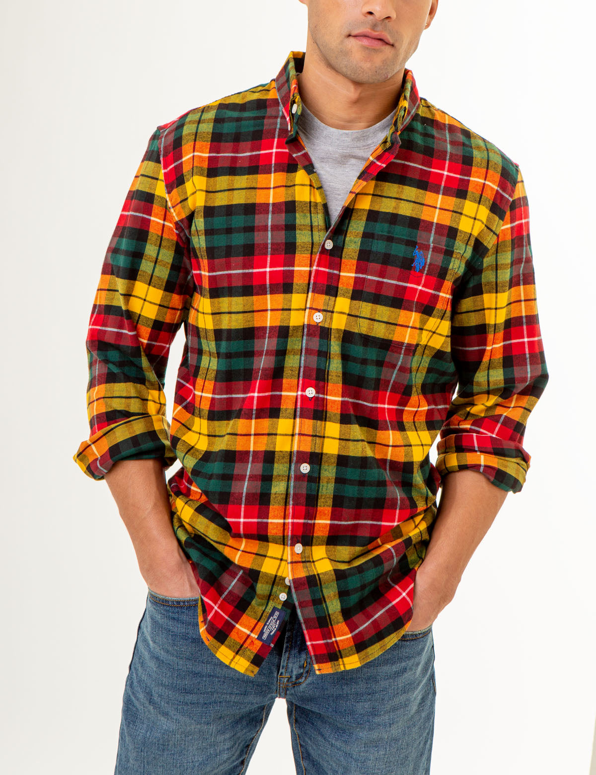 Yarn-Dye Plaid Shirt with Chest Pocket | Casual Men's Flannel