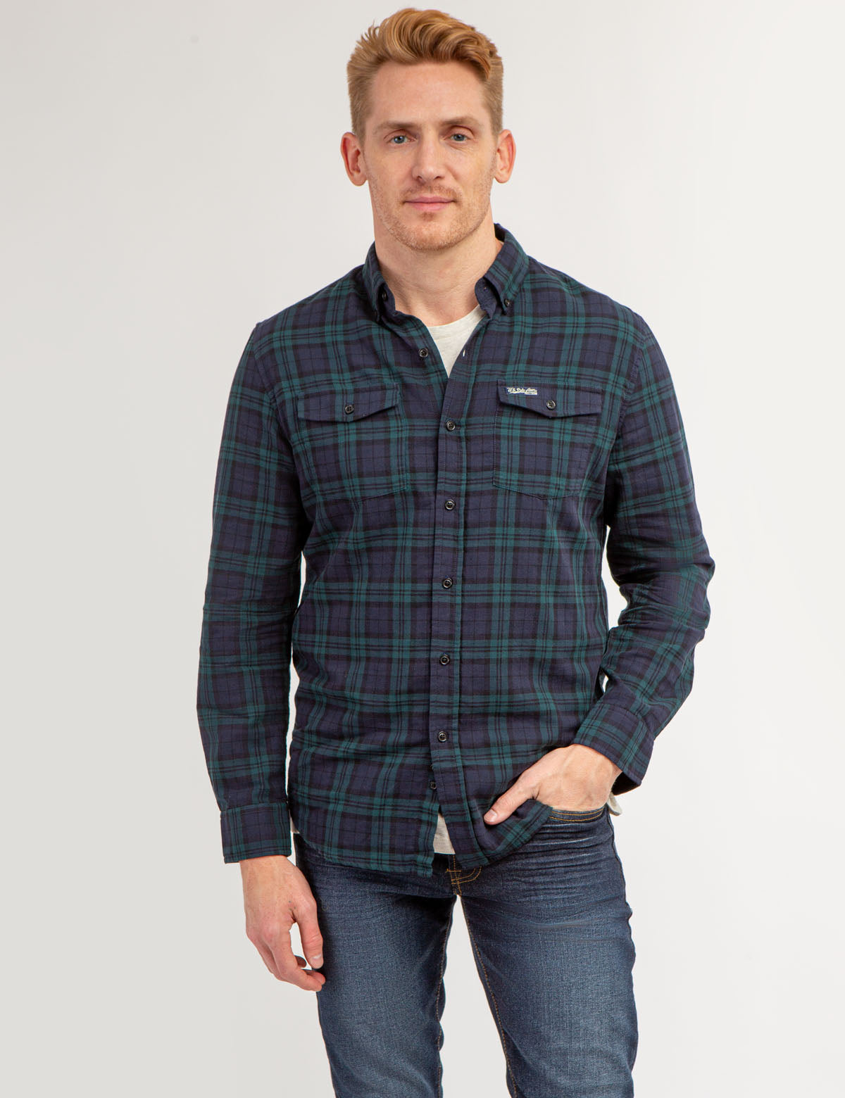 Yarn-Dye Plaid Shirt with Chest Pocket | Casual Men's Flannel