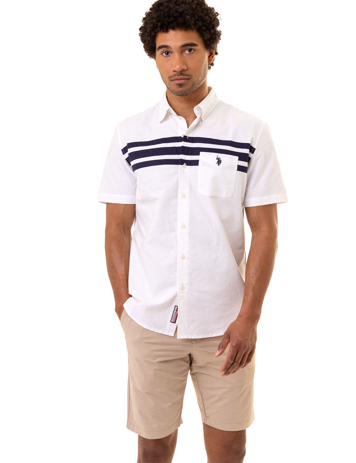 Men's Striped Short Sleeve Oxford Shirt | Casual Summer Wear