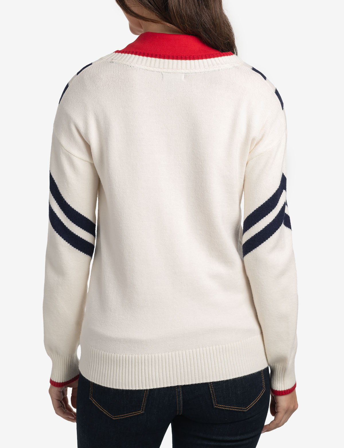 Chevron V-Neck Sweater for Women | Soft Knit Casual Pullover