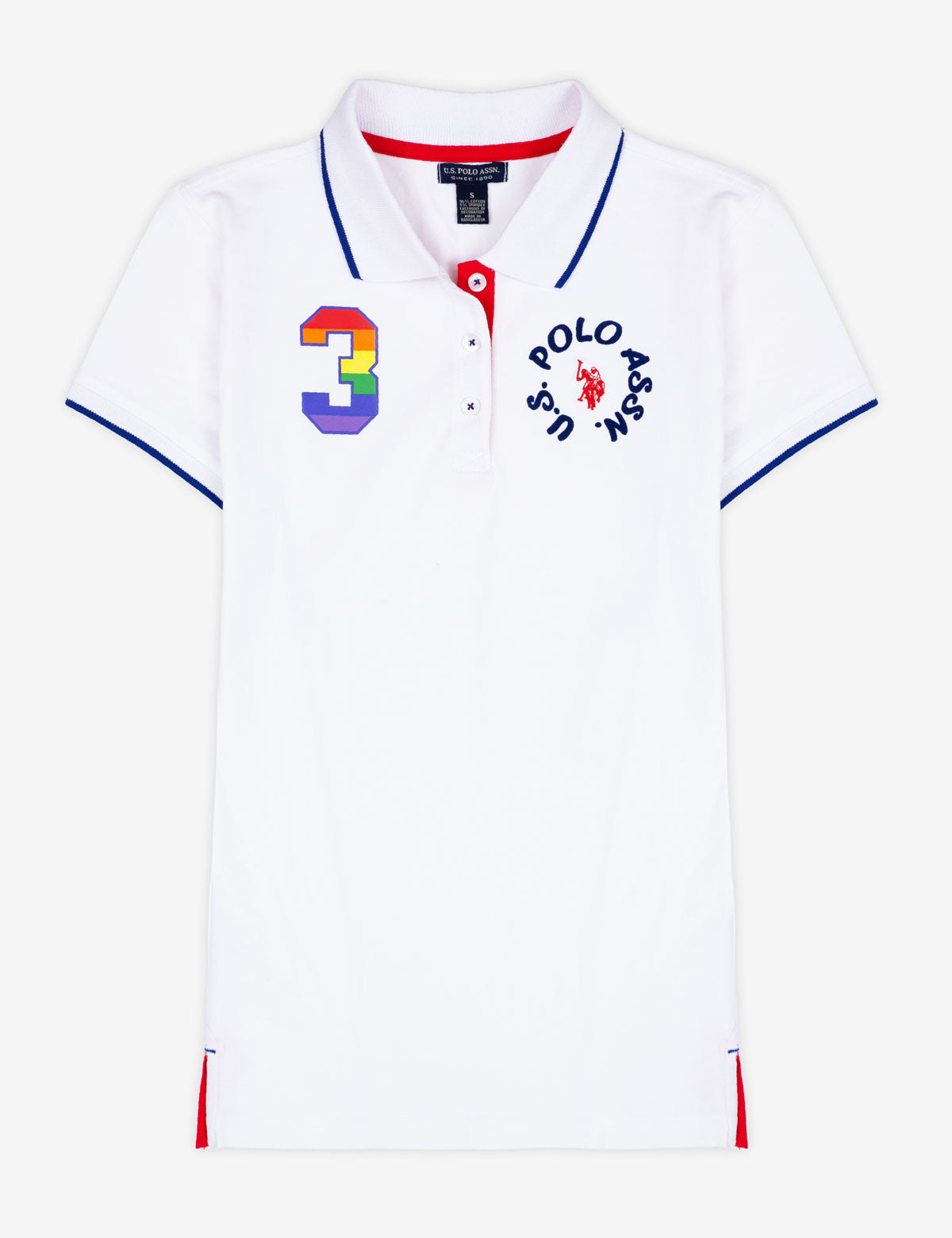Rainbow Polo Shirt with Embroidered Logo & Vented Sides | Circle