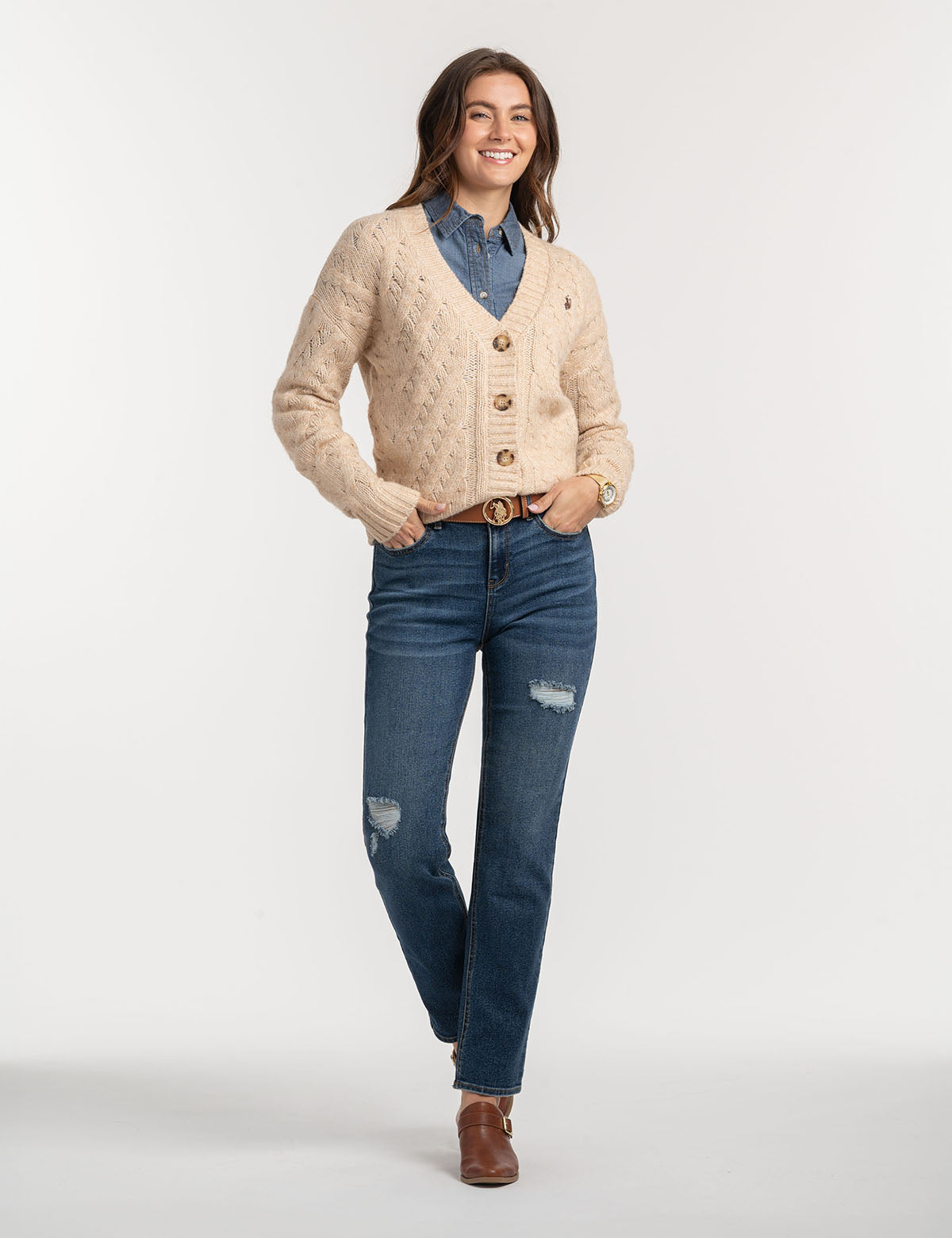 Classic Cable Knit Cardigan for Women | Cozy Winter Sweater