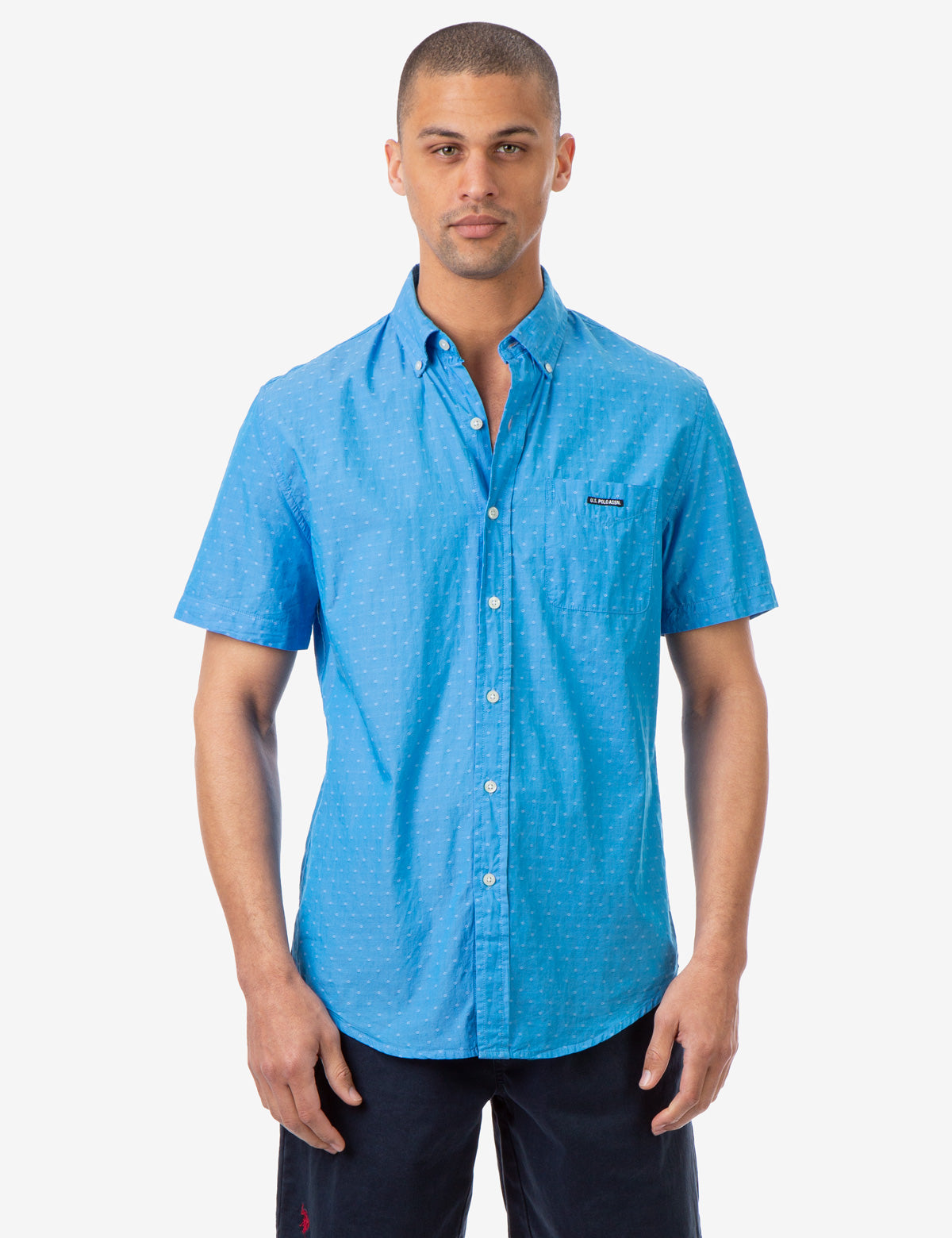 Classic Fit Dobby Pattern Short Sleeve Shirt | U.S. Polo Assn.