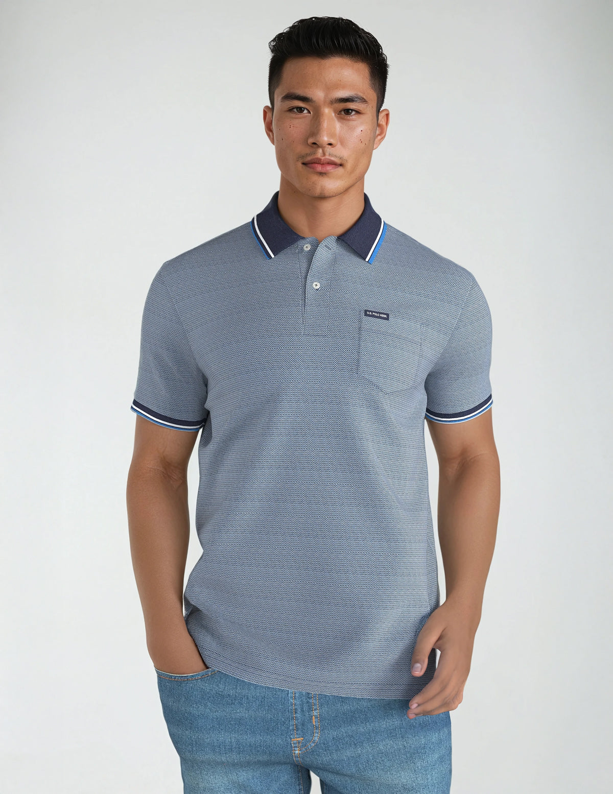 Birdseye Jacquard Pique Polo Shirt for Men | Premium Cotton