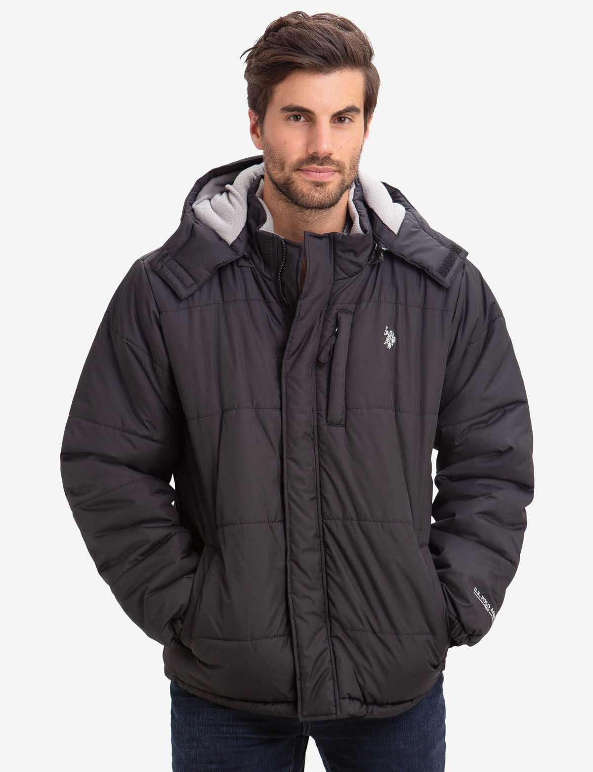 Fleece Lined Puffer Coat with Detachable Hood | Classic Winter Jacket
