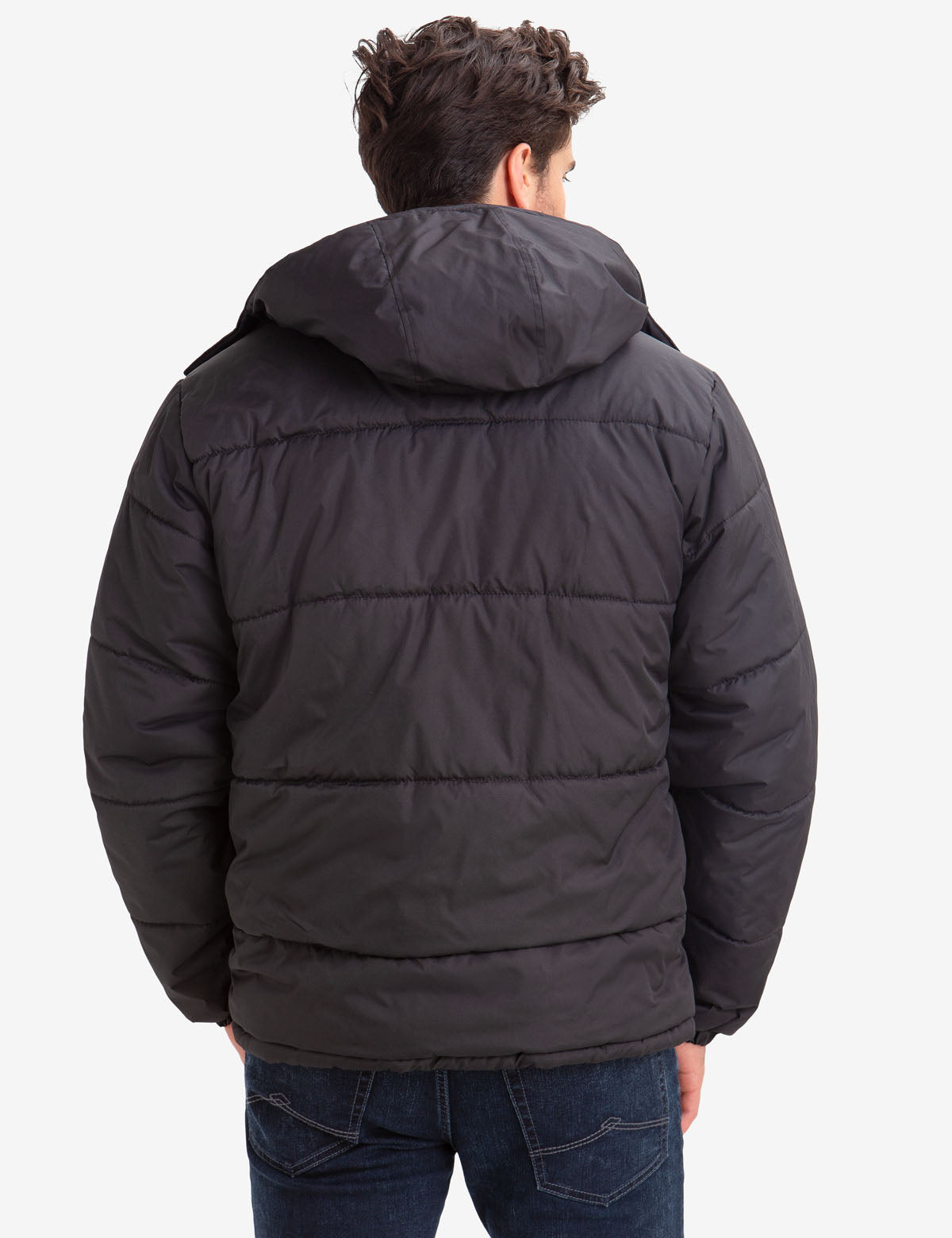 Fleece Lined Puffer Coat with Detachable Hood | Classic Winter Jacket