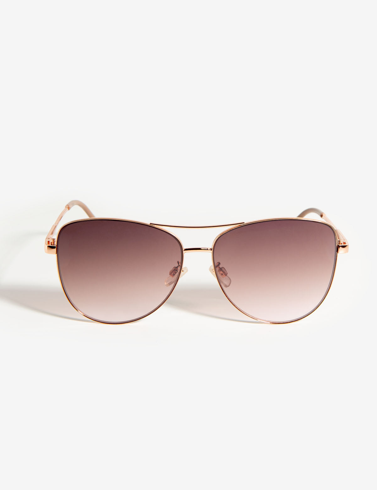 Classic Metal Aviator Sunglasses with UV Protection & Rose Gold Frame