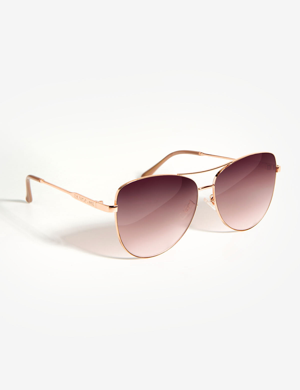 Classic Metal Aviator Sunglasses with UV Protection & Rose Gold Frame